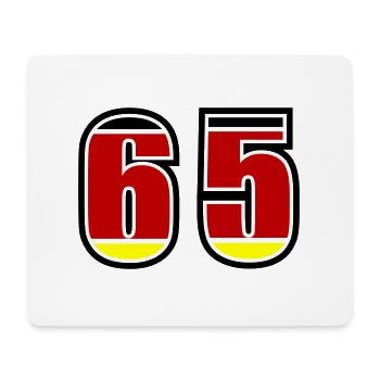 65 Nummer Deutschland Trikot - Mousepad (Querformat) - Weiß - Vorne