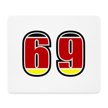 69 Nummer Deutschland Trikot - Mousepad (Querformat) - Weiß - Vorne
