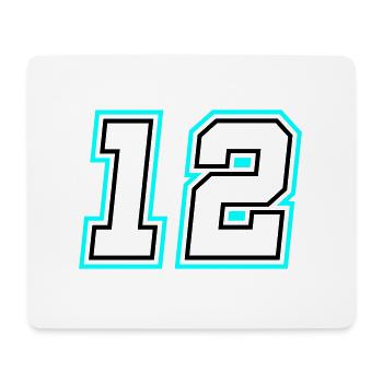 12 symbole de nombre - Tapis de souris (format paysage) - blanc - Devant
