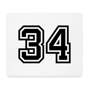 34 Zahl symbol - Mousepad (Querformat) - Weiß - Vorne