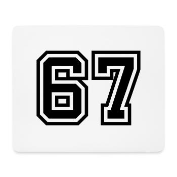 67 Zahl Symbol - Mousepad (Querformat) - Weiß - Vorne