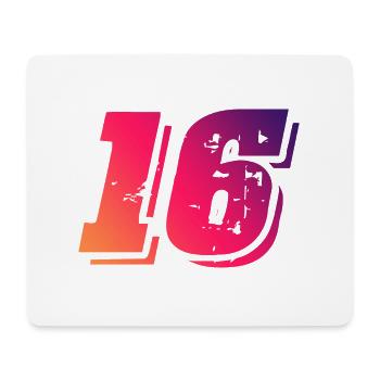 16 Number Symbol - Mouse Pad (horizontal) - white - Front