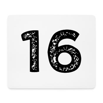 16 Zahl Trikot - Mousepad (Querformat) - Weiß - Vorne