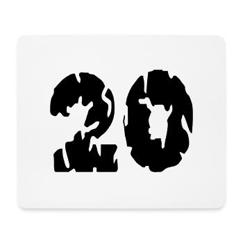 Maillot 20 Numéro - Tapis de souris (format paysage) - blanc - Devant