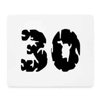 Maillot 30 Numéro - Tapis de souris (format paysage) - blanc - Devant