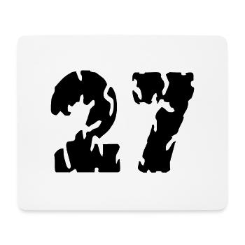 27 Zahl Trikot - Mousepad (Querformat) - Weiß - Vorne