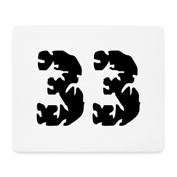 33 Zahl Trikot - Mousepad (Querformat) - Weiß - Vorne