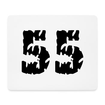 55 Zahl Trikot - Mousepad (Querformat) - Weiß - Vorne