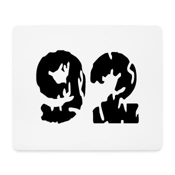 92 Maillot numéro - Tapis de souris (format paysage) - blanc - Devant