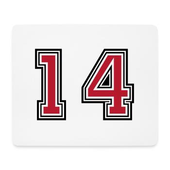 14 Zahl symbol - Mousepad (Querformat) - Weiß - Vorne
