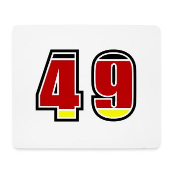 49 Nummer Deutschland Trikot - Mousepad (Querformat) - Weiß - Vorne