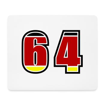 64 Numéro Allemagne Jersey - Tapis de souris (format paysage) - blanc - Devant