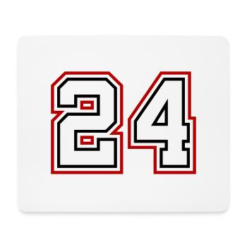 24 Number number - Mouse Pad (horizontal) - white - Front
