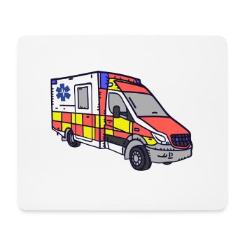 RTW Rettungsdienst Krankenwagen Einsatz Alarm NEF - Mousepad (Querformat) - Weiß - Vorne