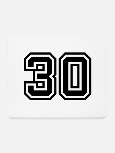 30 Zahl symbol - Mousepad (Querformat) - Weiß