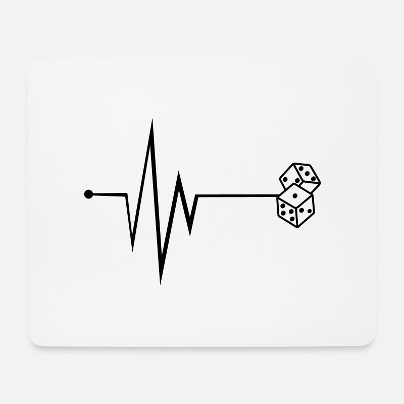 Würfel Casino Puls - Mousepad (Querformat) - Weiß