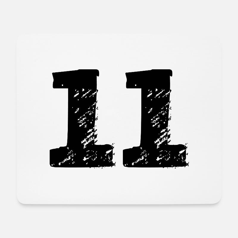 11 Zahl Trikot - Mousepad (Querformat) - Weiß