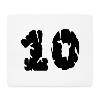 Maillot 10 numéro - Tapis de souris (format paysage) - blanc - Devant