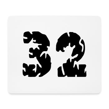 Maillot 32 Numéro - Tapis de souris (format paysage) - blanc - Devant