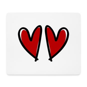 Herzen Love Symbol - Mousepad (Querformat) - Weiß - Vorne