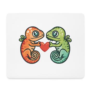 Chameleon Couple Love Couple In Love - Mouse Pad (horizontal) - white - Front