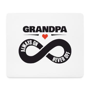 Grandpa Always On Never Off Opa Herz Geschenk - Mousepad (Querformat) - Weiß - Vorne
