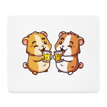 Hamster Beer Party Drink - Mouse Pad (horizontal) - white - Front
