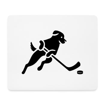 Hund Labrador Eishockey Silhouette Minimalistisch - Mousepad (Querformat) - Weiß - Vorne