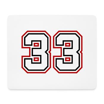 33 Zahl nummer - Mousepad (Querformat) - Weiß - Vorne
