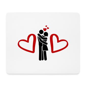 couple love heart - Mousepad (Querformat) - Weiß - Vorne