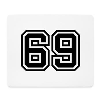 69 Zahl Symbol - Mousepad (Querformat) - Weiß - Vorne