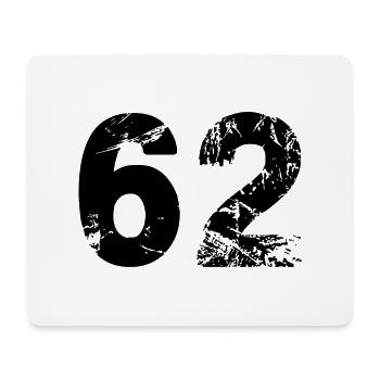62 number jersey - Mouse Pad (horizontal) - white - Front