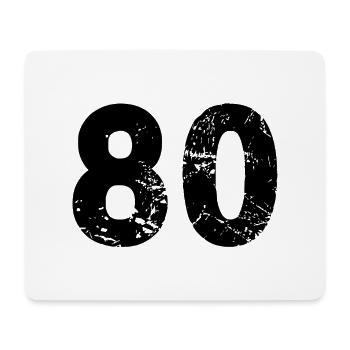 80 Zahl Trikot - Mousepad (Querformat) - Weiß - Vorne