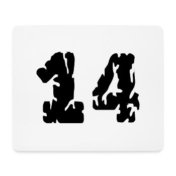 Maillot 14 Numéro - Tapis de souris (format paysage) - blanc - Devant