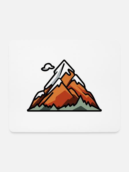 Berge Landschaft - Mousepad (Querformat) - Weiß