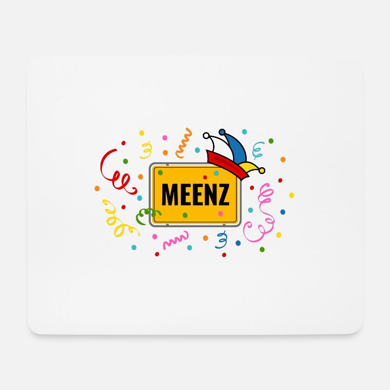 Meenz Fastnacht Fasching Ortsschild Narrenkappe - Mousepad (Querformat) - Weiß