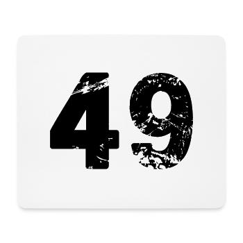 49 Zahl Trikot - Mousepad (Querformat) - Weiß - Vorne