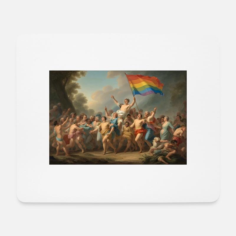 Classical Renaissance Painting Gay Pride Flag - Mousepad (Querformat) - Weiß