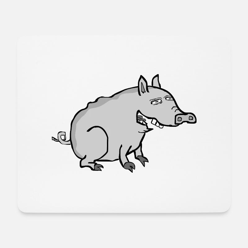Funny Pig - Mousepad (Querformat) - Weiß