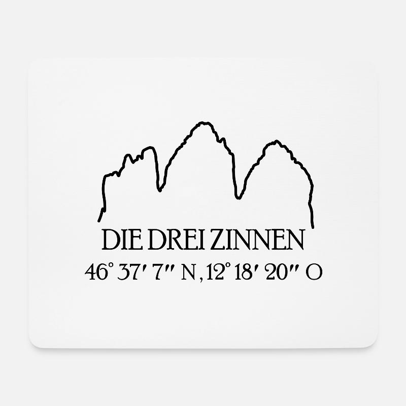 Die Drei Zinnen - Mousepad (Querformat) - Weiß