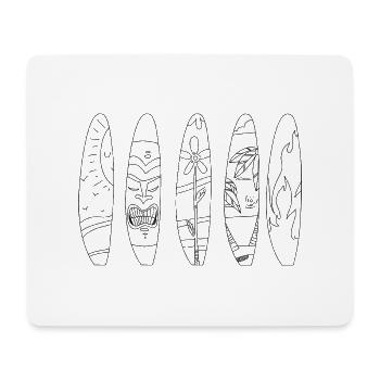 Collection Planches de Surf Tiki Rétro Aloha - Tapis de souris (format paysage) - blanc - Devant