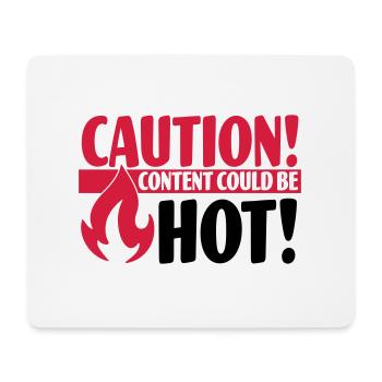 Caution - Content could be hot - Mouse Pad (horizontal) - white - Front