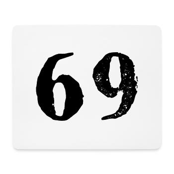69 Zahl Trikot - Mousepad (Querformat) - Weiß - Vorne
