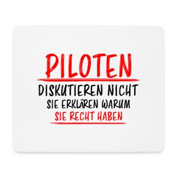 Pilot Lustiger Spruch Flugplatz Flugsport Geschenk - Mousepad (Querformat) - Weiß - Vorne