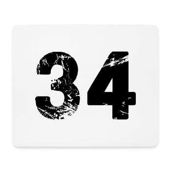 34 number jersey - Mouse Pad (horizontal) - white - Front