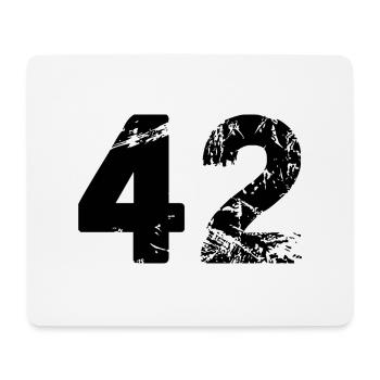 42 Zahl Trikot - Mousepad (Querformat) - Weiß - Vorne