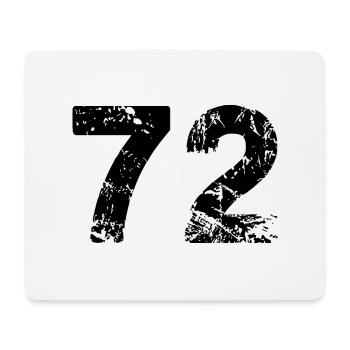 72 Zahl Trikot - Mousepad (Querformat) - Weiß - Vorne