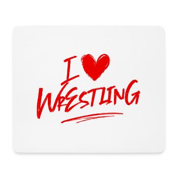 Ich liebe Wrestling - Mousepad (Querformat) - Weiß - Vorne