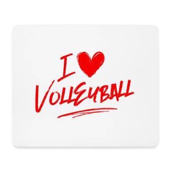 Ich liebe Volleyball - Mousepad (Querformat) - Weiß - Vorne