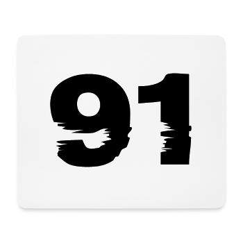 91 Zahl - Mousepad (Querformat) - Weiß - Vorne